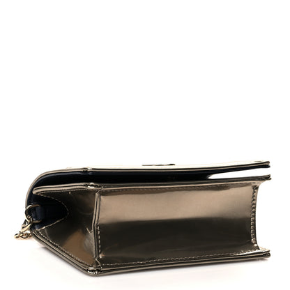 Christian Dior Metallic Patent Micro-Cannage Baby Diorama Flap Bag Gold 3 of 9