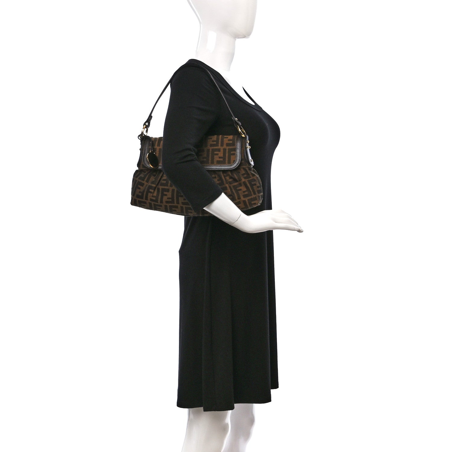 Fendi Zucca Small Chef Shoulder Bag Tobacco 2 of 8