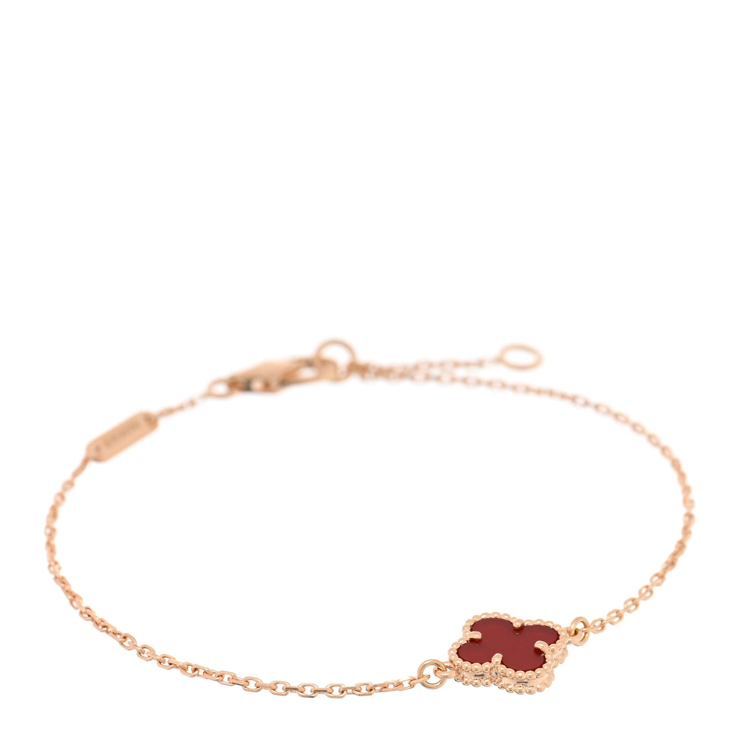 18K Rose Gold Carnelian Sweet Alhambra Bracelet