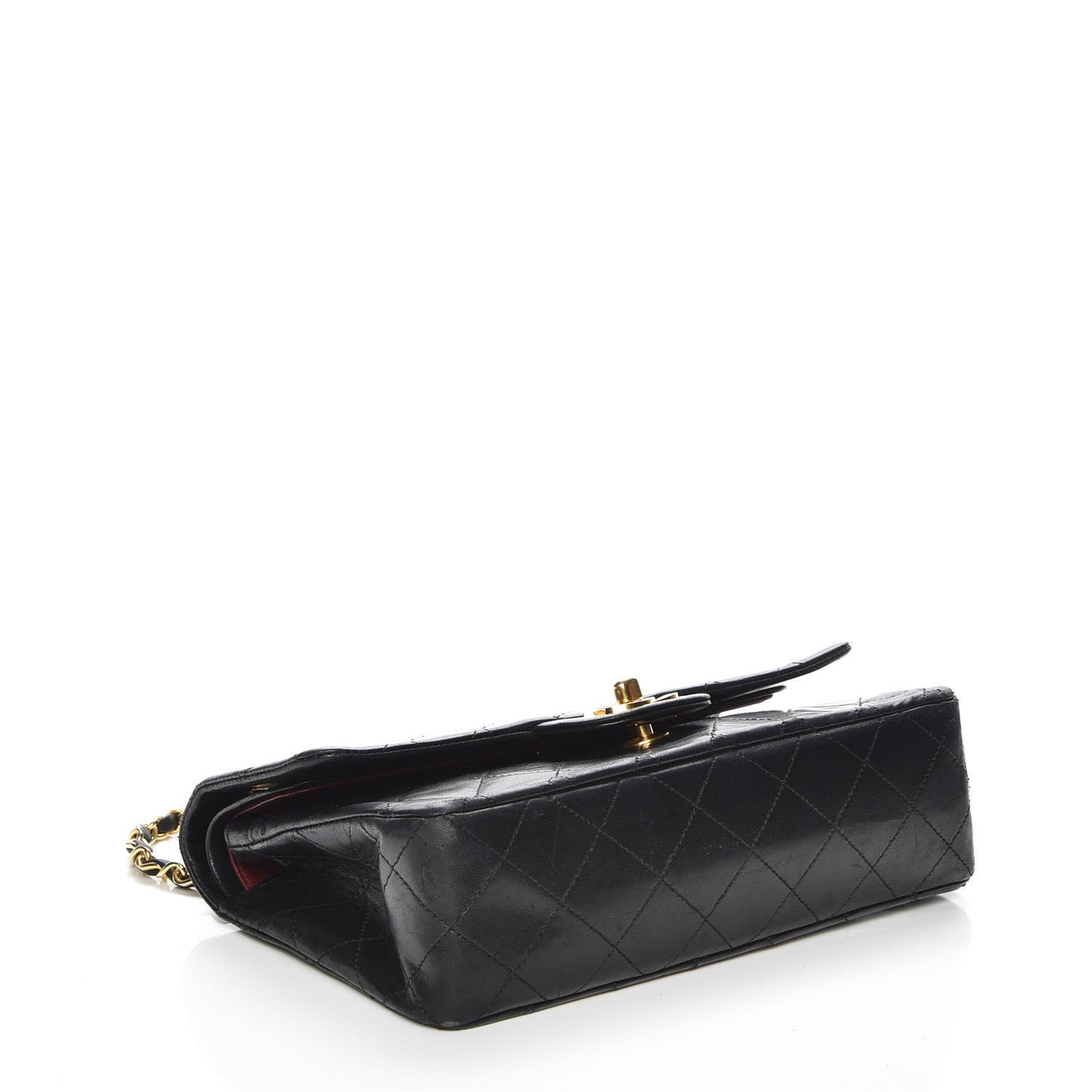 Lambskin Quilted Small Double Flap Black