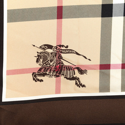 Burberry Silk Haymarket Check Square Scarf Brown Beige 2 of 5