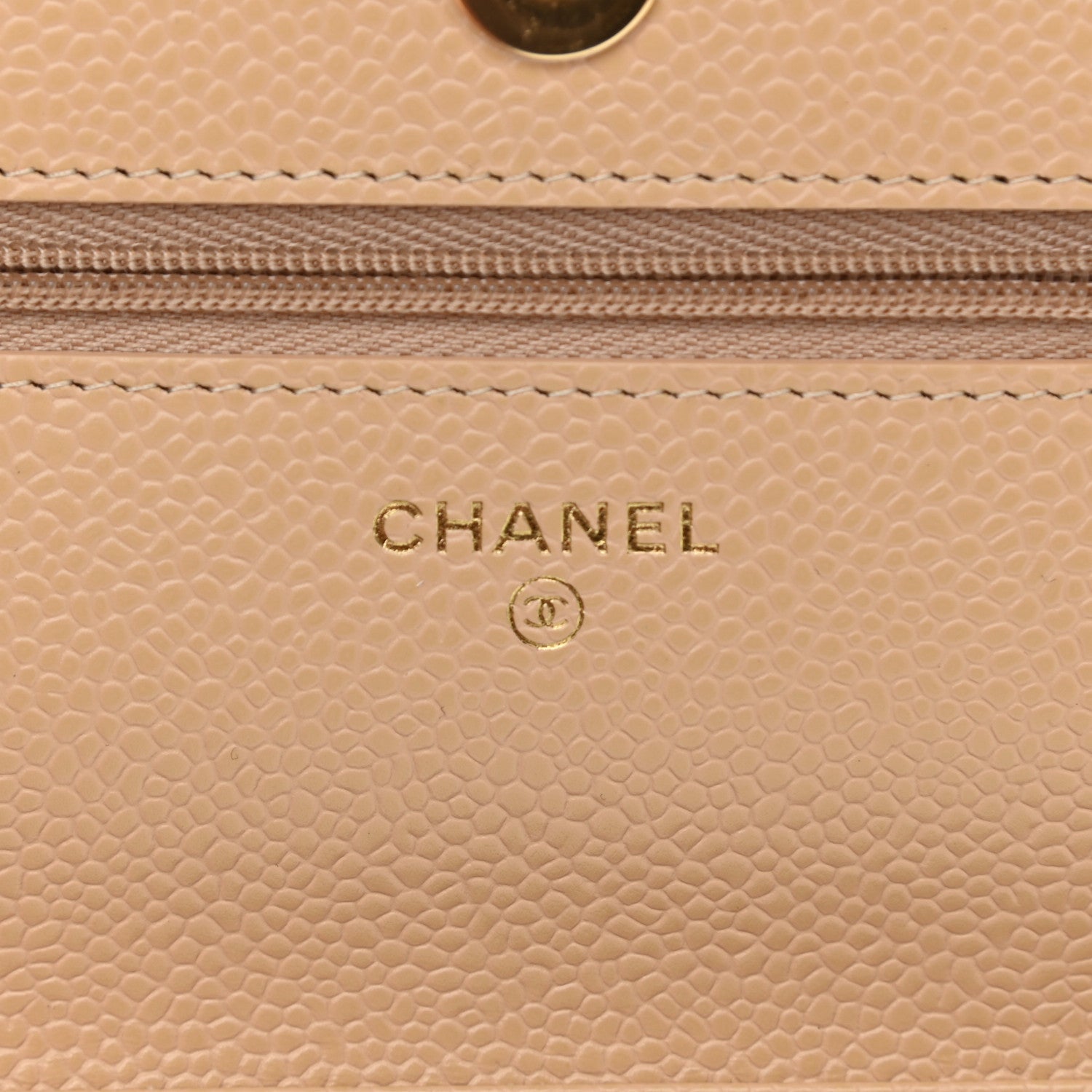 Chanel Caviar Quilted Wallet On Chain WOC Beige 5 of 12