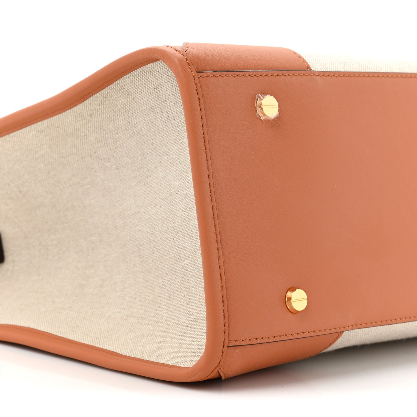 Calfskin Linen Large Munchen Tote Cognac