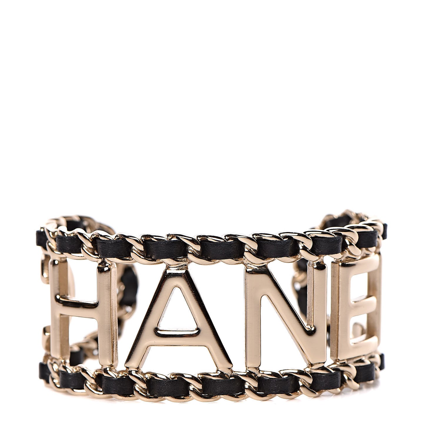Lambskin Vintage Allure Cuff Bracelet M Black Gold