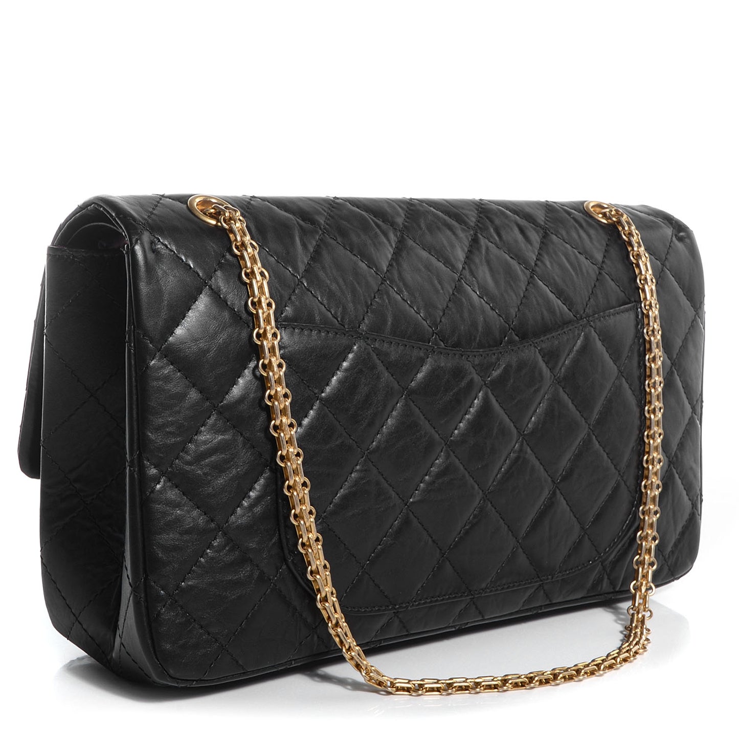 Aged Calfskin Quilted 2.55 Reissue 227 Flap Black