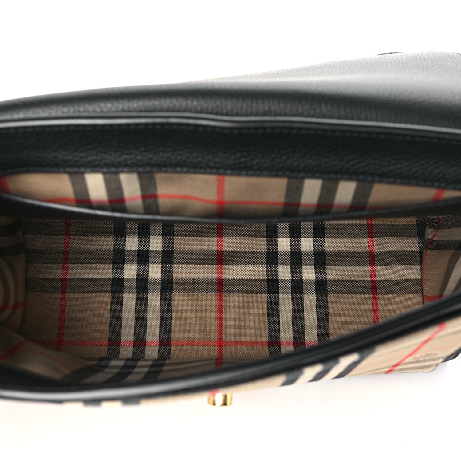Burberry Coated Canvas Calfskin Vintage Check Medium Note Crossbody Bag Black 5 of 10