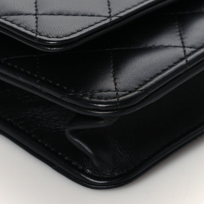 Chanel Lambskin Quilted Wallet On Chain WOC Black 9 of 11