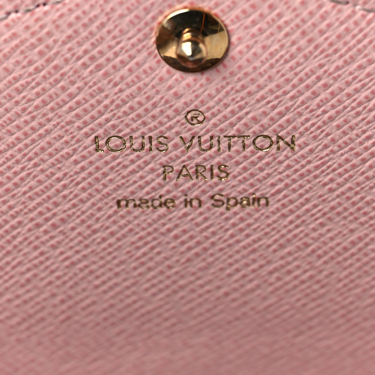 Damier Ebene Studded Sarah Wallet NM Rose Ballerine