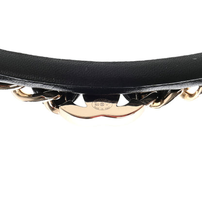 Chanel Metal Lambskin CC Turnlock Chain Headband Gold Black 5 of 7