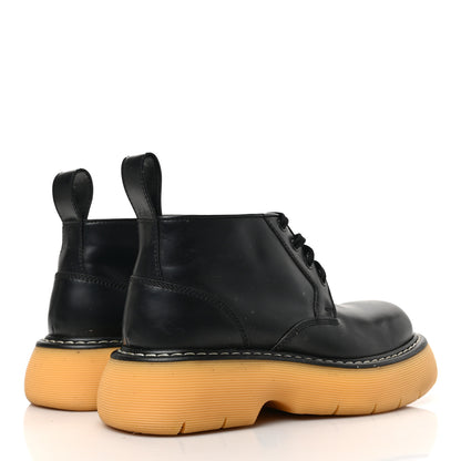 Bottega Veneta Calfskin Mens The Swell Lace Up Ankle Boots 40 Black Natural Rubber 4 of 7