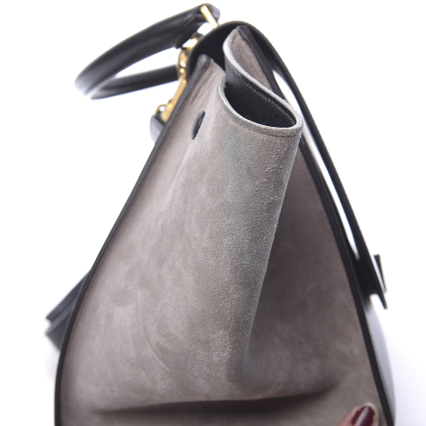 Smooth Calfskin Suede Medium Bi-Color Trapeze