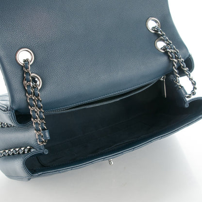 Chanel Calfskin Quilted Medium Frame in Chain Flap Navy 5 of 7