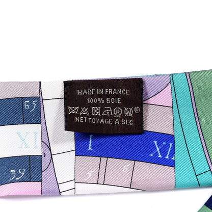 Hermes Silk Astrologie Nouvelle Twilly Rose Ivory Vert 3 of 4