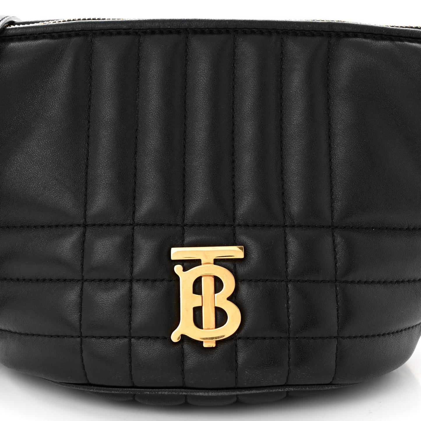Lambskin Quilted Small Crescent Lola Bag Black