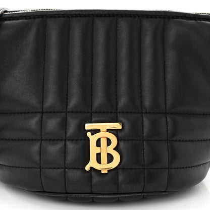Burberry Lambskin Quilted Small Crescent Lola Bag Black 8 of 11