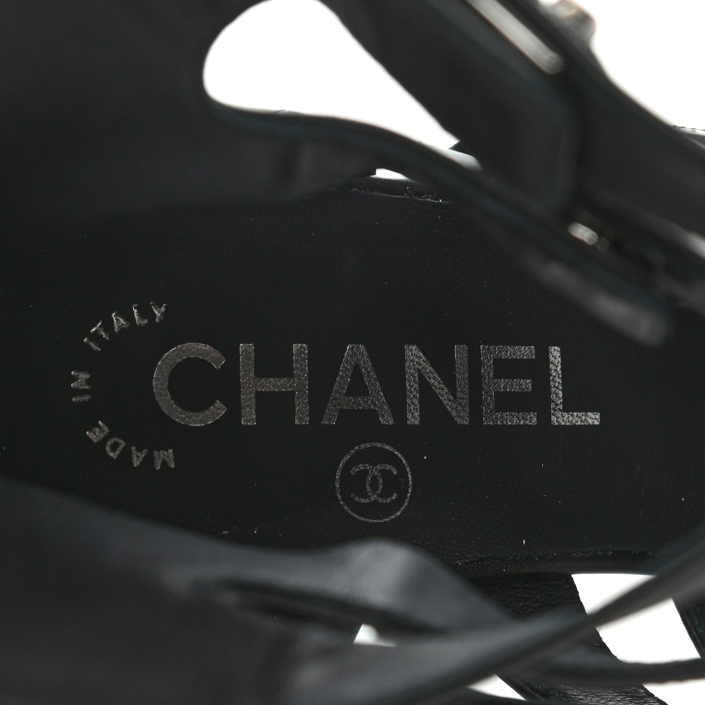 Calfskin CC Turnlock Sandals 39.5 Black