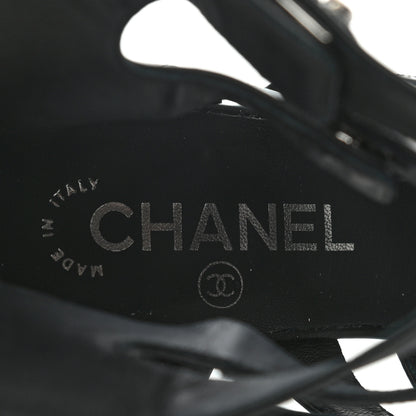 Chanel Calfskin CC Turnlock Sandals 39.5 Black 7 of 8