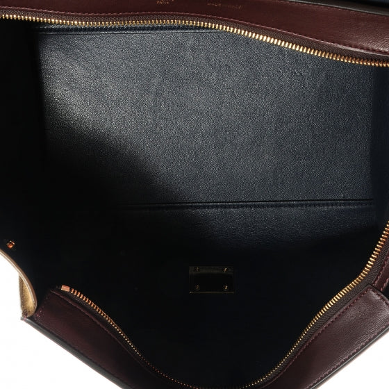 Celine Calfskin and Suede Medium Tri-Color Trapeze Navy 4 of 7