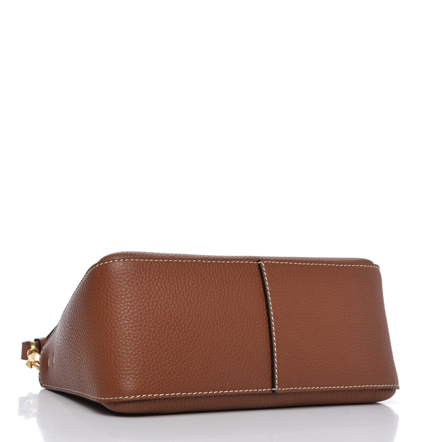 Pebbled Calfskin Small VRing Shoulder Bag Saddle Brown