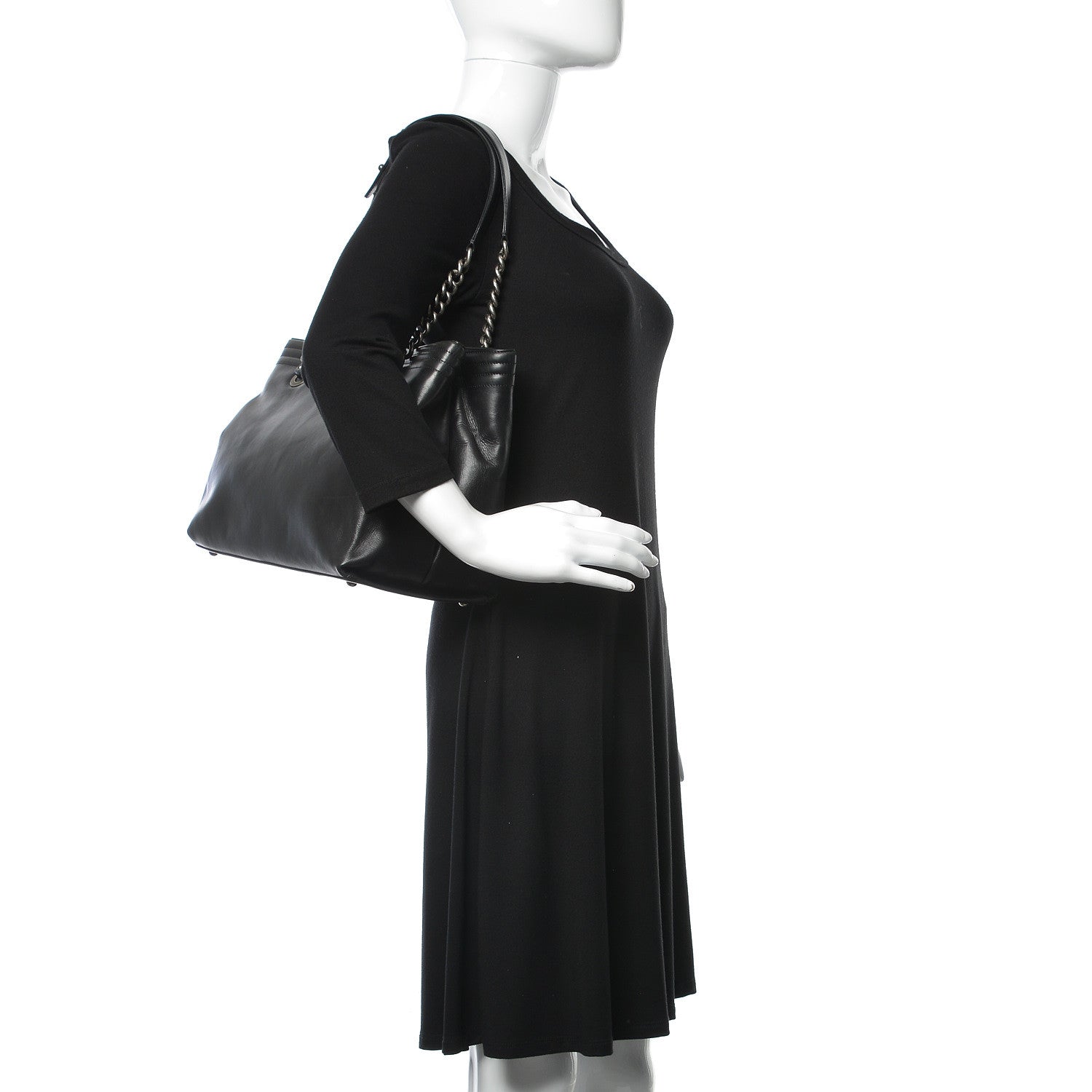 Chanel Glazed Calfskin Boy Tote Black 2 of 20