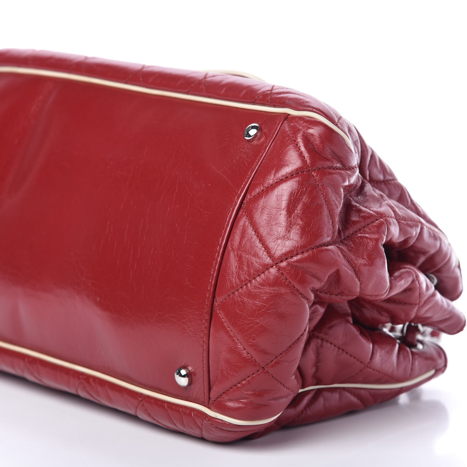 Chanel Lambskin Quilted Accordion Mademoiselle Flap Red 7 of 11