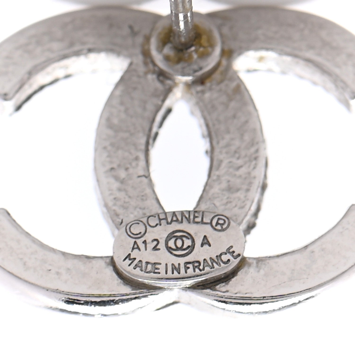Chanel Crystal CC Earrings Silver 4 of 8