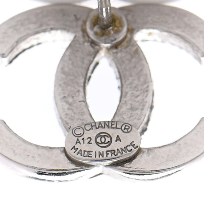 Chanel Crystal CC Earrings Silver 4 of 8