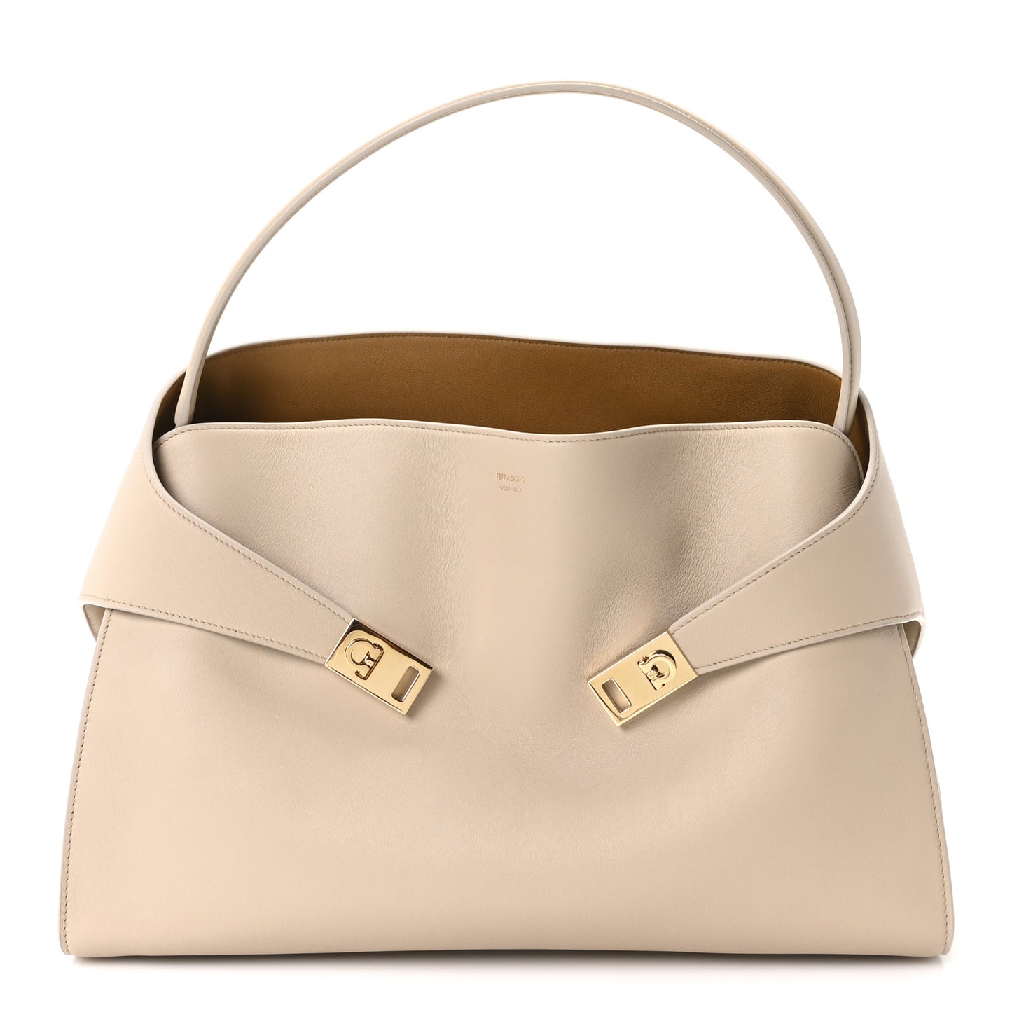 Calfskin Medium Hug Bag Stone Burnt Orcher
