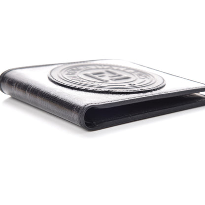 Fendi Glazed Fabric Vitello Century FF 1974 Stamp Patch Mens Bi-Fold Wallet Black 5 of 10