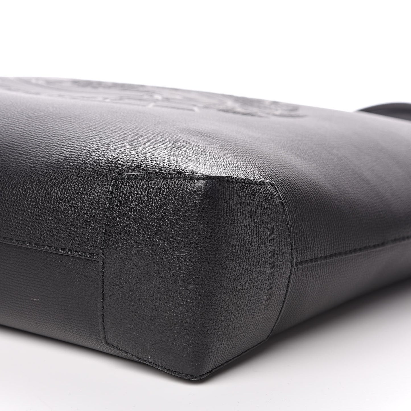 Calfskin Crest Embossed Large Tote Black