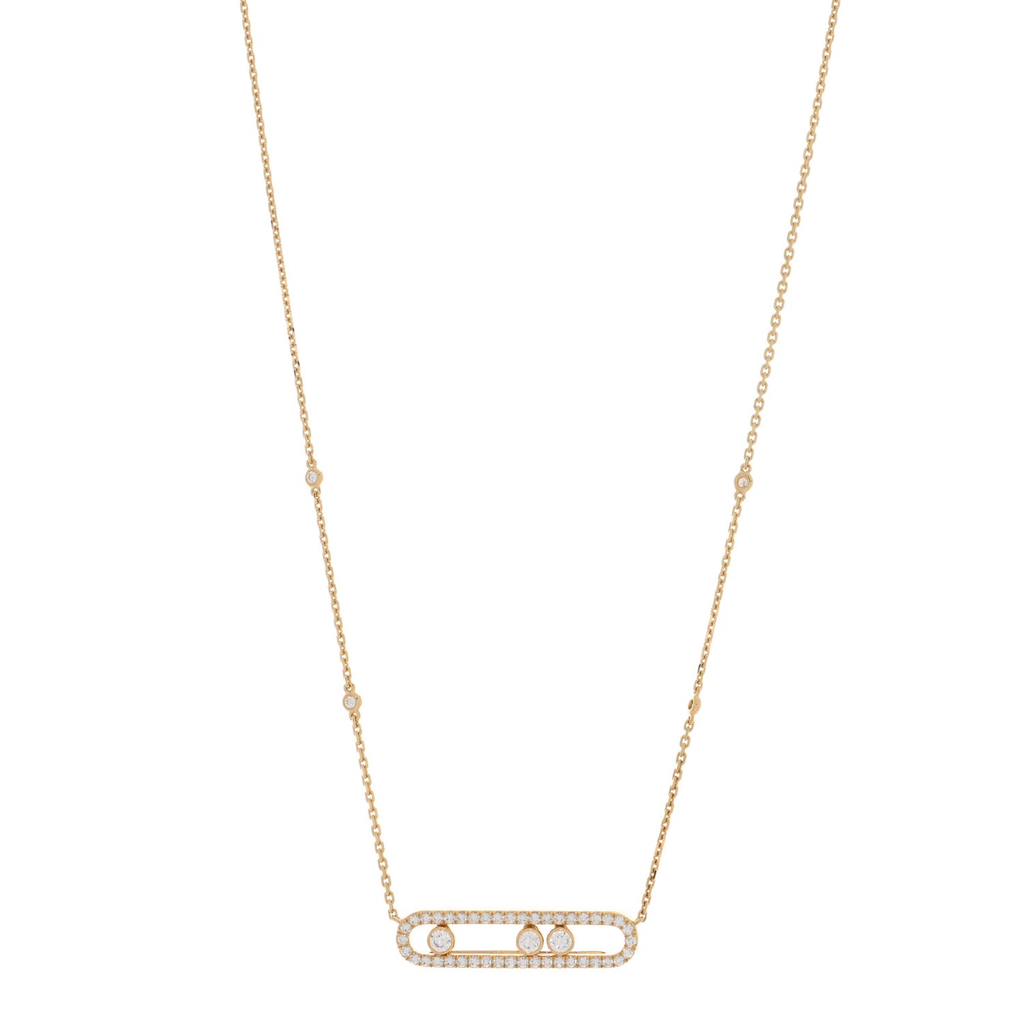18K Yellow Gold Diamond Large Move Classic Pave Necklace