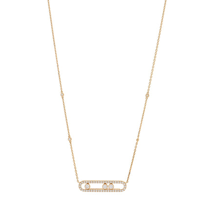 Messika 18K Yellow Gold Diamond Large Move Classic Pave Necklace 1 of 5