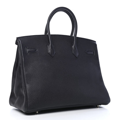 Hermes Taurillon Clemence Birkin 35 Bleu Indigo 3 of 10