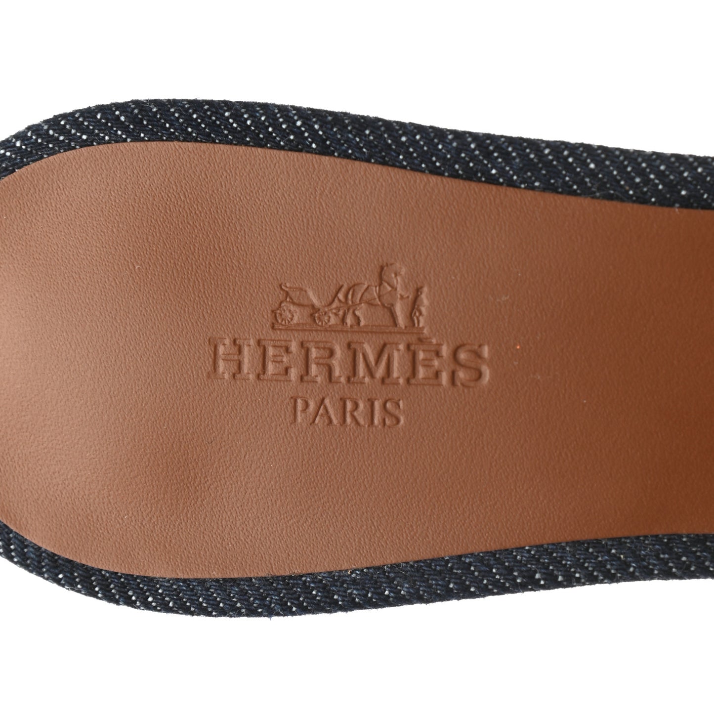 Calfskin Denim Oasis Sandals 36 Bleu Brut Gold