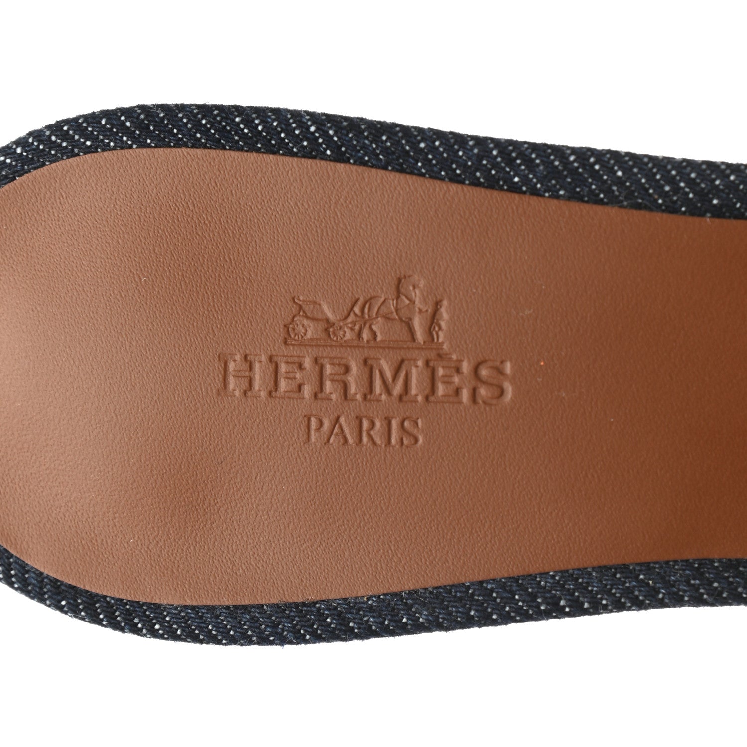 Hermes Calfskin Denim Oasis Sandals 36 Bleu Brut Gold 7 of 9
