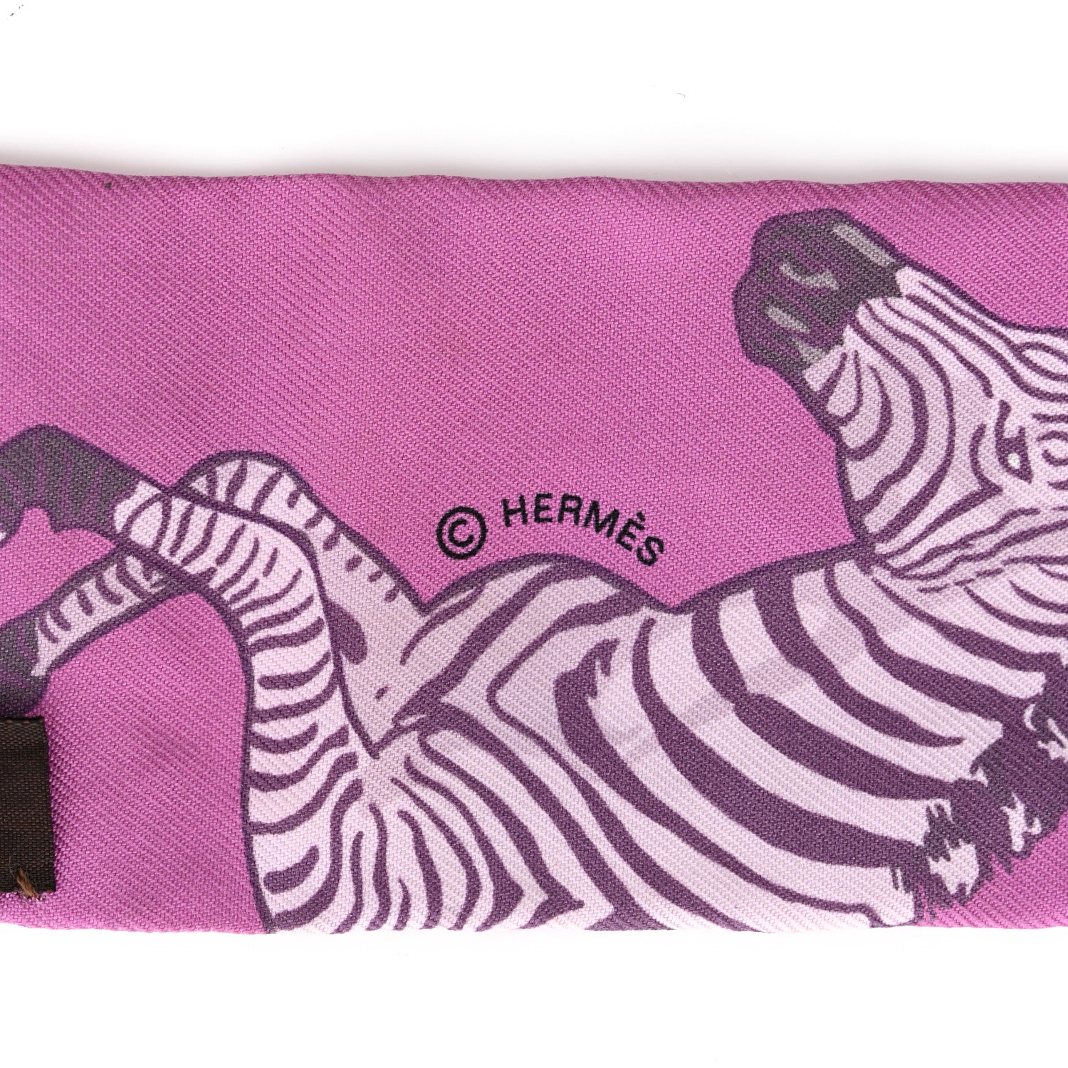 Hermes Silk Les Zebres Twilly Mauve Rose Poudre Parme 4 of 7