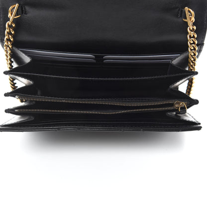 Gucci Calfskin Matelasse GG Marmont Chain Wallet Black 5 of 10