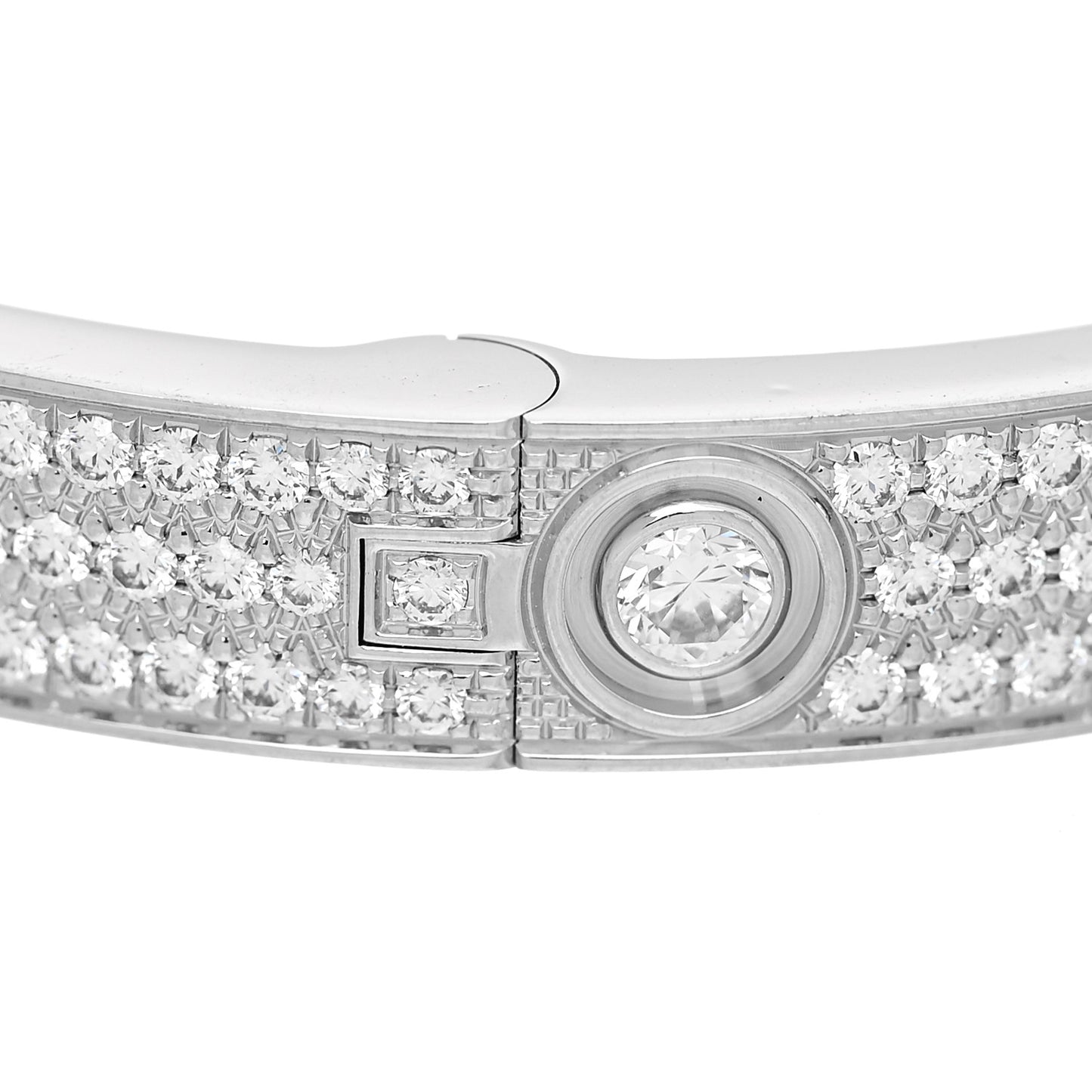 18K White Gold Diamond LOVE Paved Bracelet 18