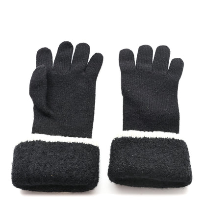 Chanel Wool Cashmere Silk Logo Gloves Black 2 of 4