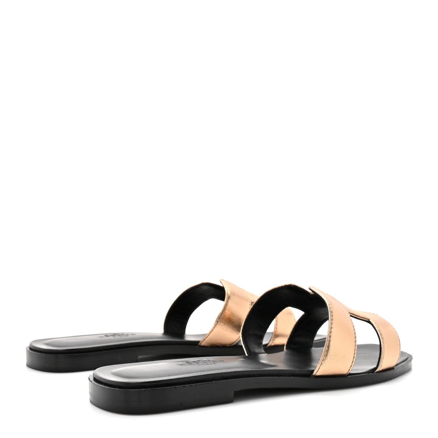 Hermes Metallic Nappa Oran Sandals 36 Champagne 5 of 9