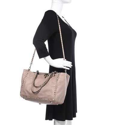Valentino Garavani Vitello Medium Rockstud Tote Poudre 2 of 13
