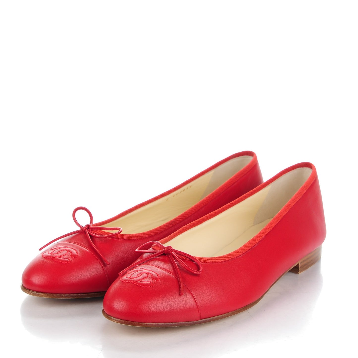 Lambskin Cap Toe Ballerina Flats 41.5 Dark Red