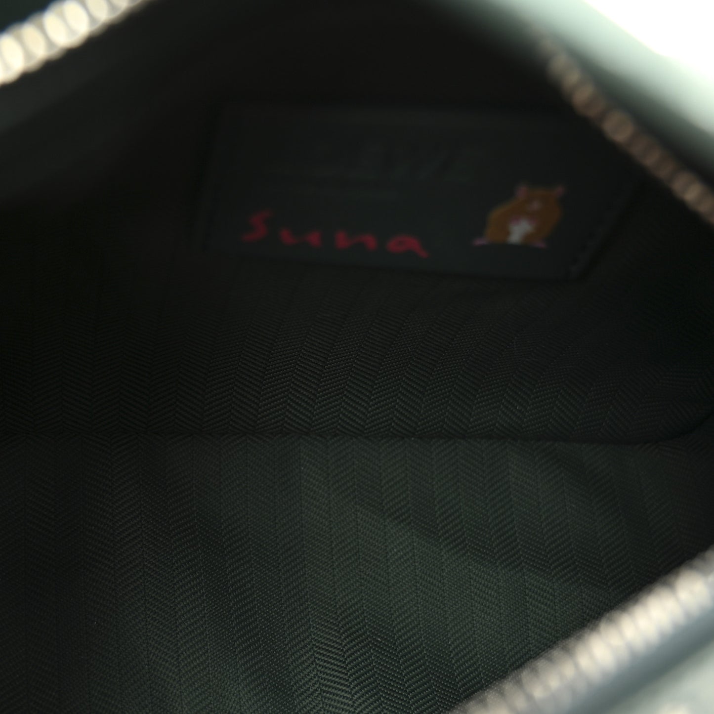 X SUNA FUJITA Shiny Calfskin Mini Octopus Puzzle Edge Bag Vetiver
