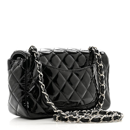 Chanel Patent Calfskin Quilted Mini Rectangular Flap Black 3 of 10