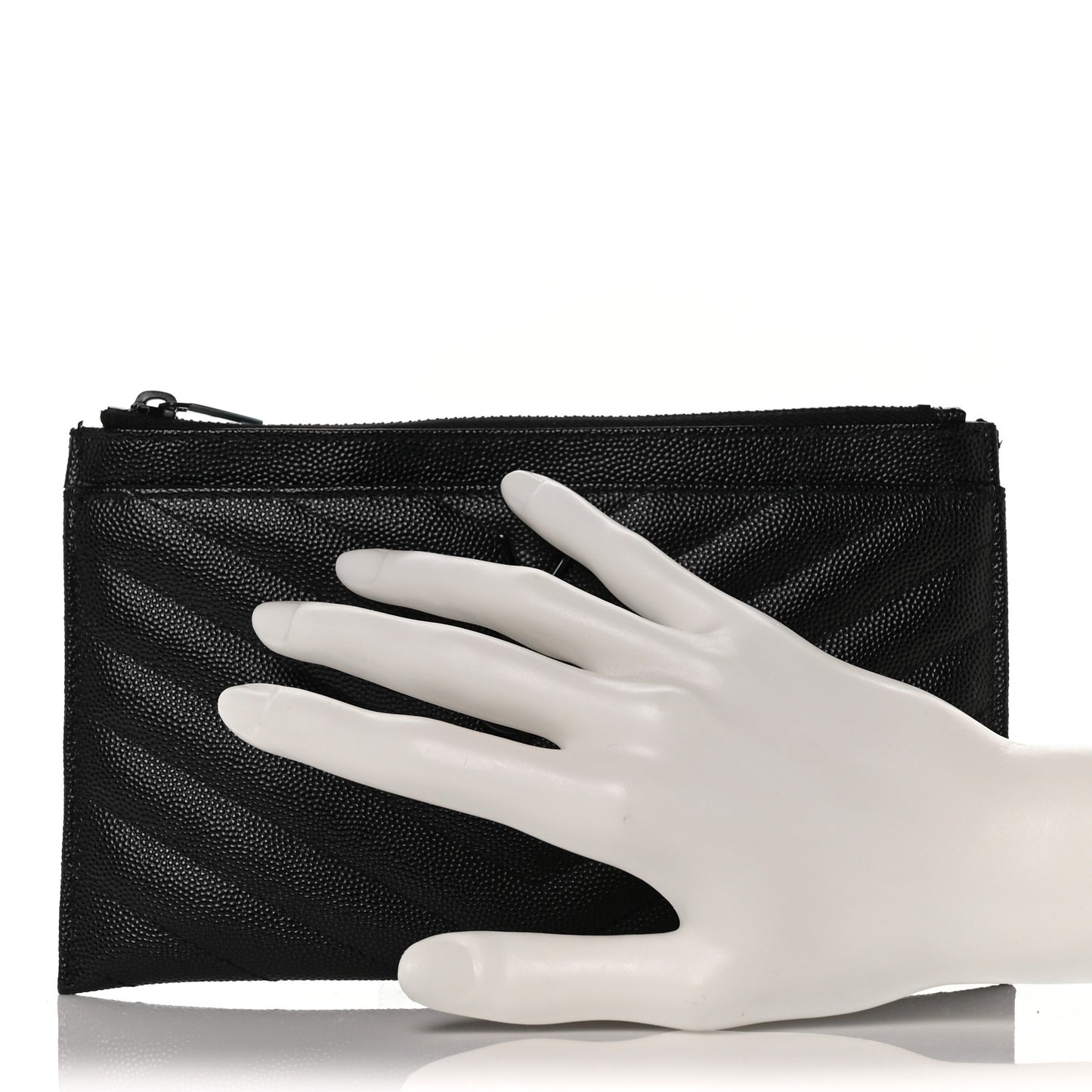Grain De Poudre Chevron Monogram Bill Pouch Black