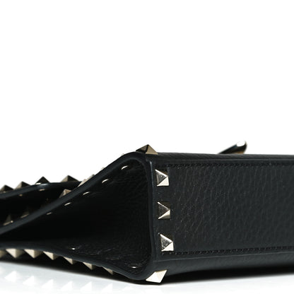 Valentino Garavani Pebbled Calfskin Medium Rockstud Flip Lock Crossbody Bag Black 9 of 10