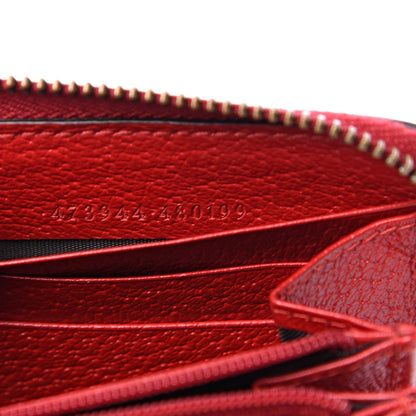 Gucci Calfskin Striped Kingsnake Zip Around Wallet Red 6 of 6