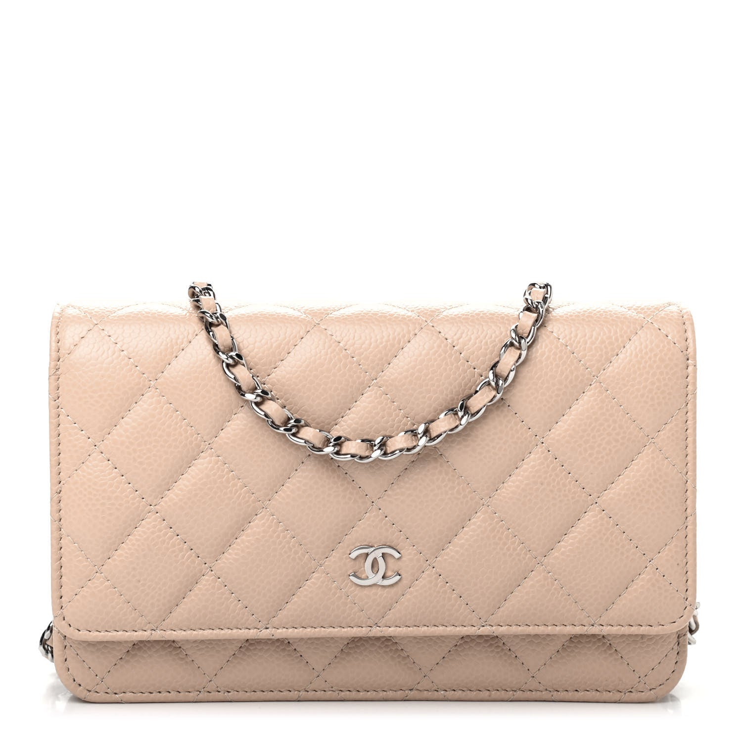 Chanel Caviar Quilted Wallet On Chain WOC Beige 1 of 10