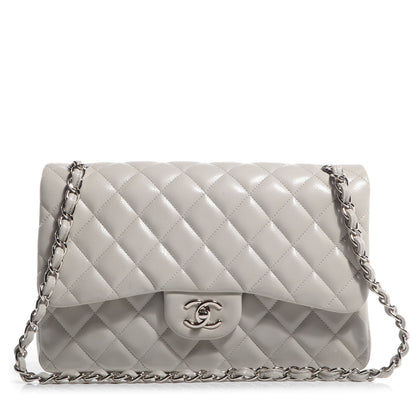 Chanel Caviar Jumbo Double Flap Light Grey 1 of 9