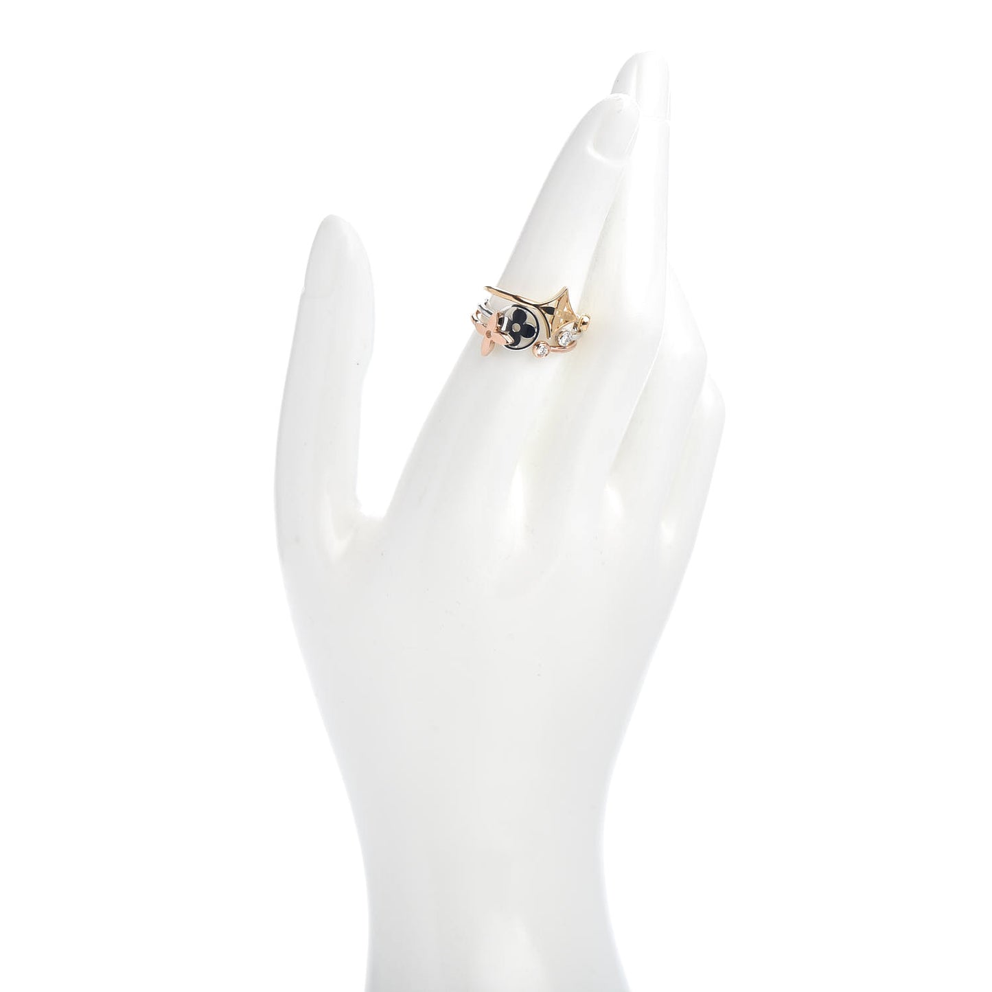 18k White Yellow Pink Gold Diamond Monogram Idylle Rings 54 7